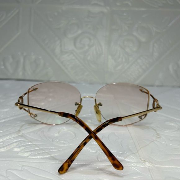 Christian Dior VINTAGE Gold Frame Reading Glasses Rose Gold Mirror - Picture 9 of 15
